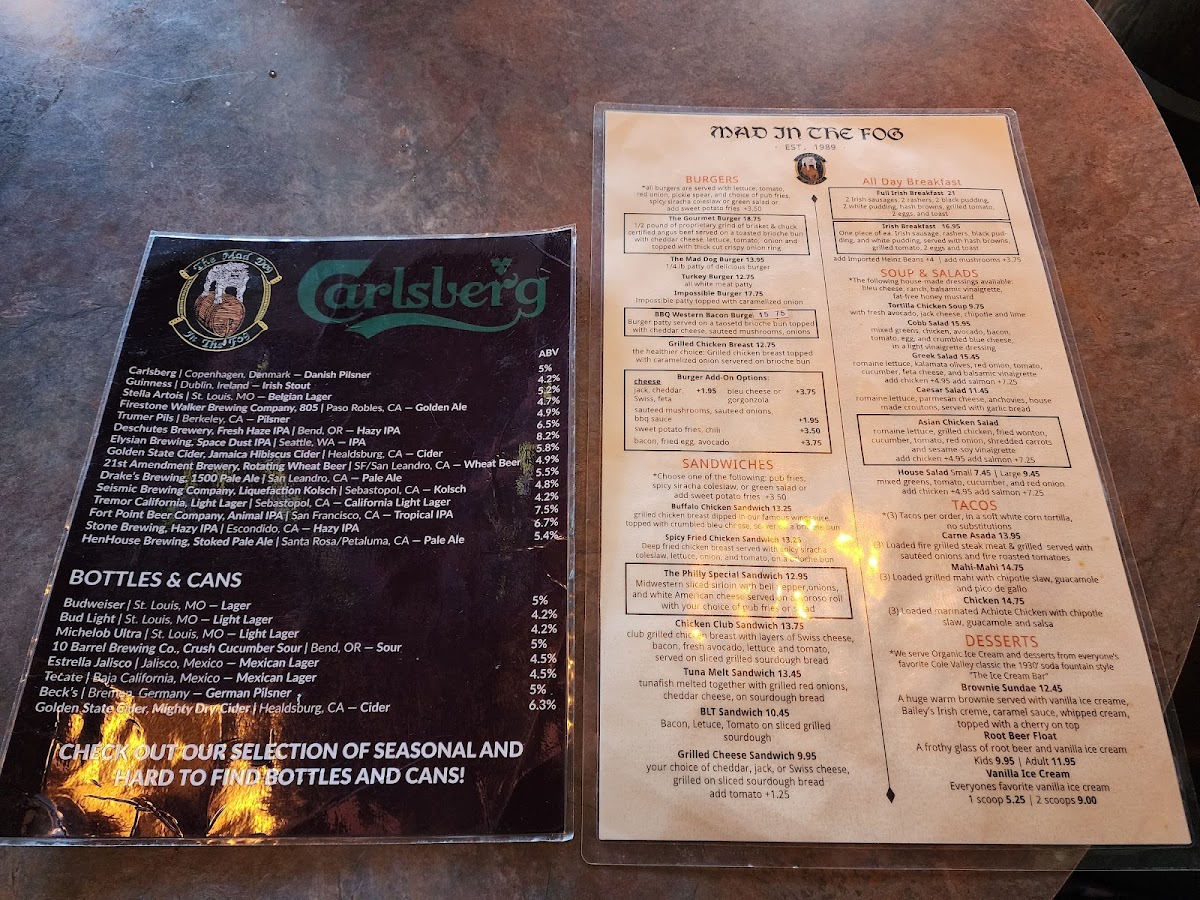 Mad Dog in the Fog Menu - Image 4