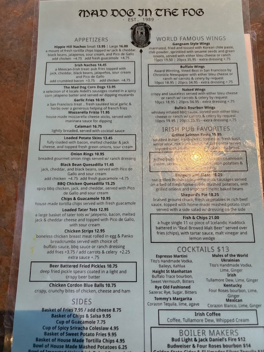 Mad Dog in the Fog Menu - Image 5